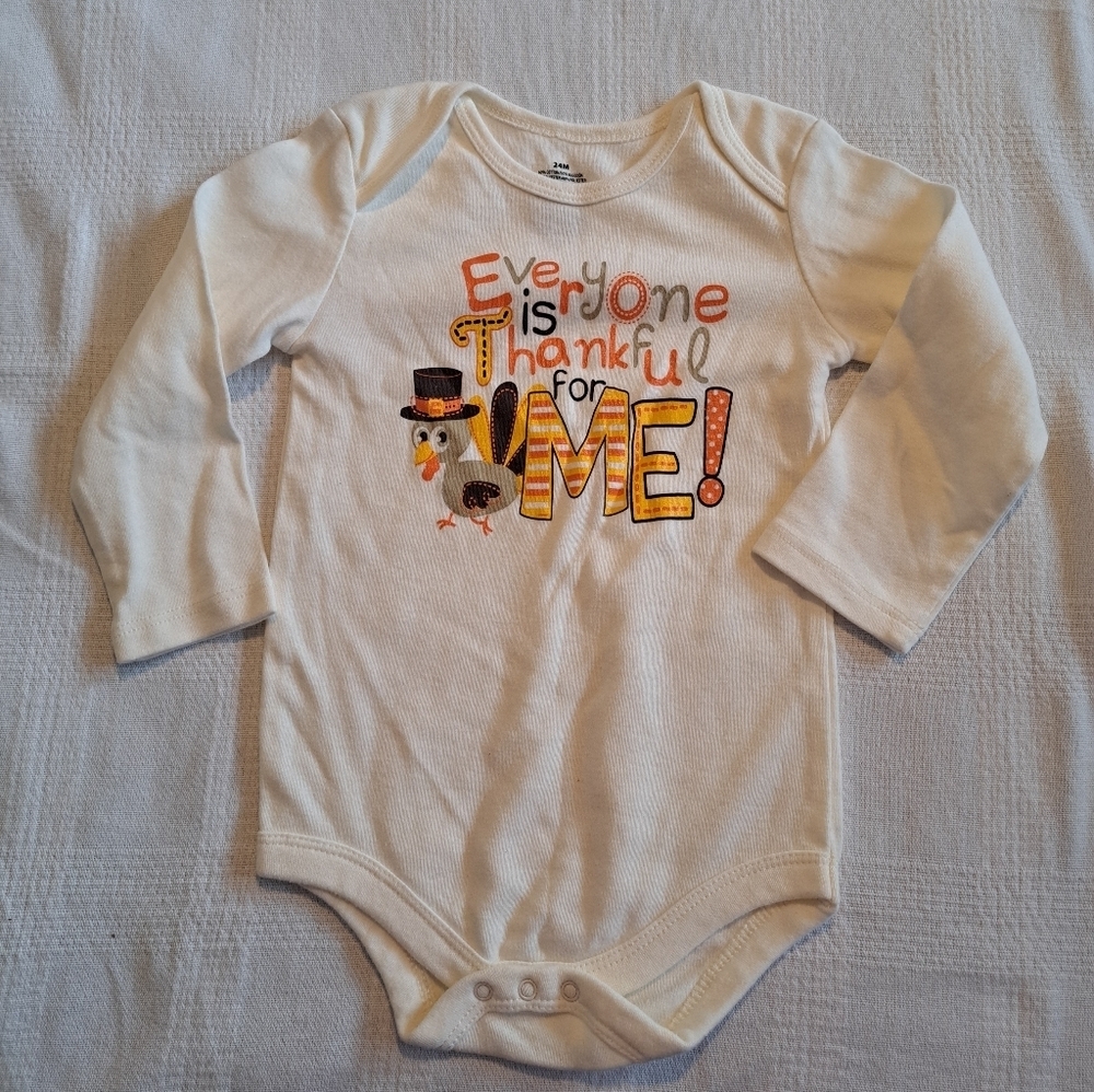 Thanksgiving boys bodysuit size size 24 months,
